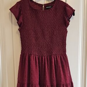Elegant Burgundy Women's Dress